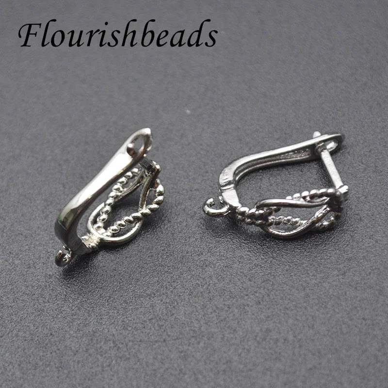 New Design Rhodium Color Hollow Out Earring Hooks jewelry findings parts 30pcs/lot