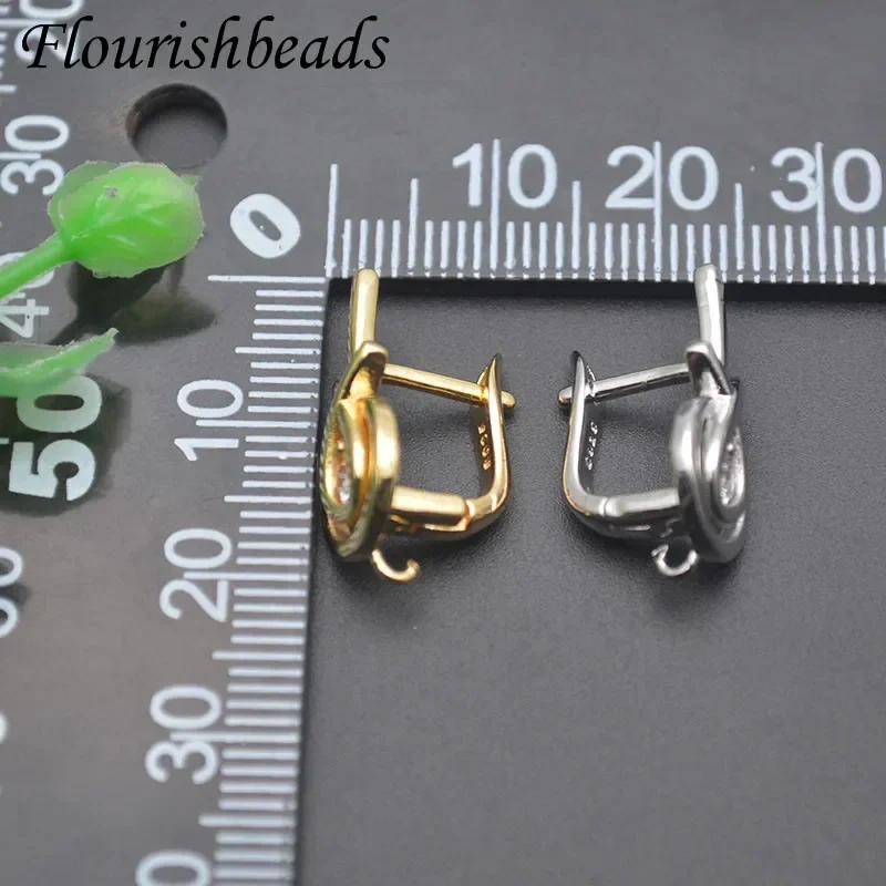 Jewelry Findings Real Gold Plated Earring Hooks Clasp for Women Handmade DIY Earrings Making Accessories 30pcs/lot