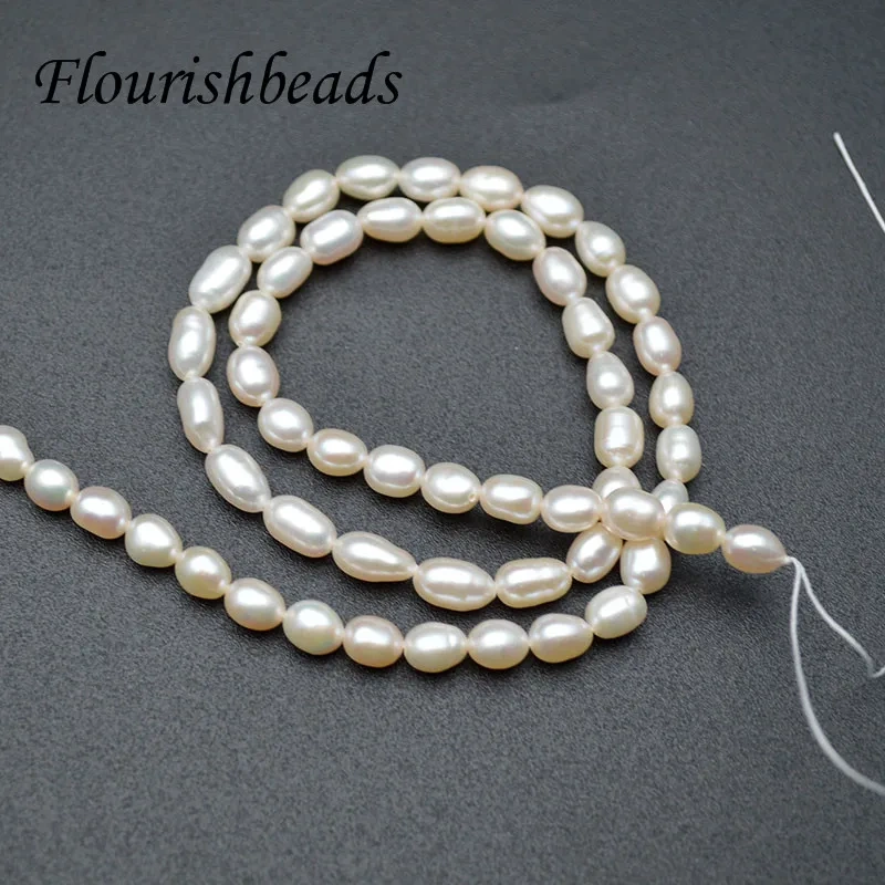 Natural White Fresh Water Pearl 4X6mm Rice Loose Beads Fit Fashion Jewelry making