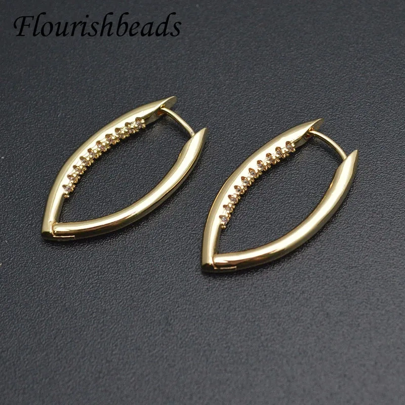 2 Size Irregular Geometric Earrings Long Oval Metal Brass Gold Color Earring Hoops 2022 New Jewlery Findings 20pcs/lot