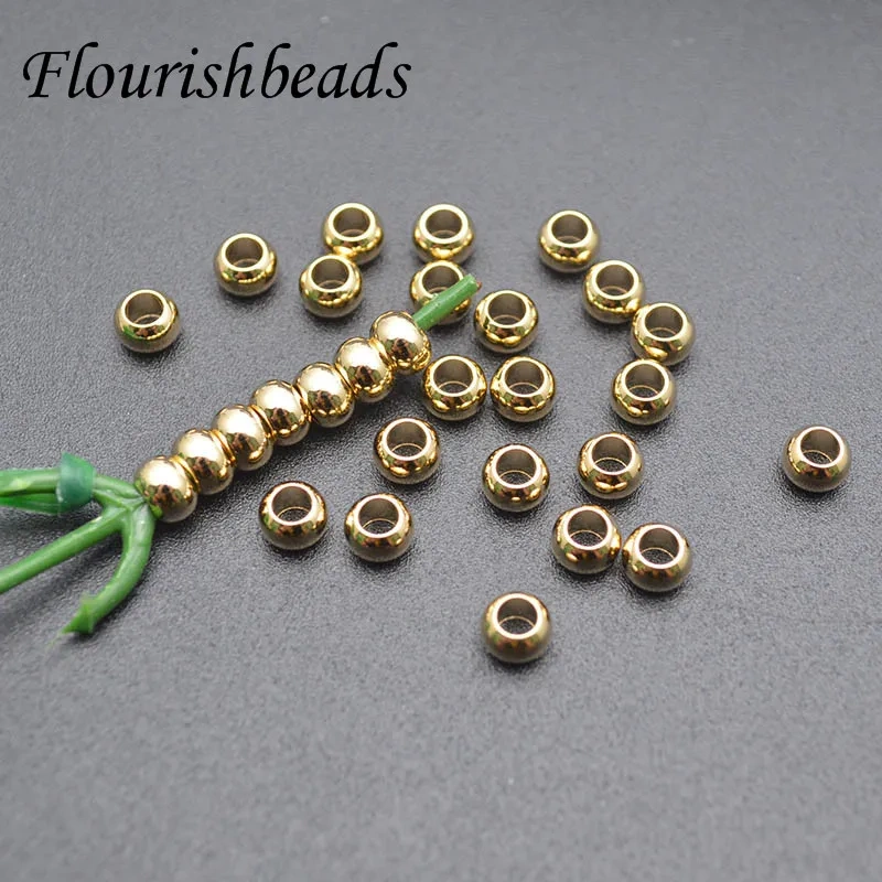 Wholesale 200pcs Jewelry Findings Diy 3mm Hole Gold Round Metal Beads Smooth Ball Spacer Loose Beads for Jewelry Making