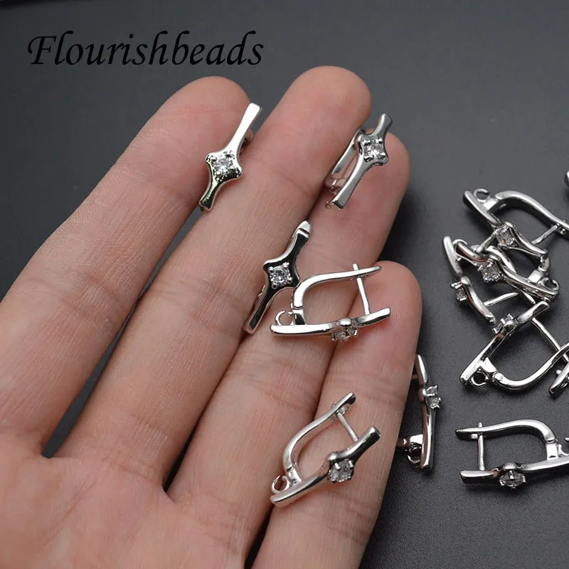 30pcs New Arrived Handmade DIY Nickle Free  CZ Beads Paved Earring Hooks Fashion Shevenzy for High Quality Jewelry Making