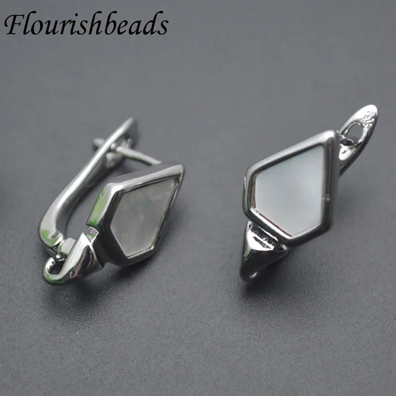 30pcs/lot 18K Gold Color Triangle Shape Natural MOP Shell Earring Hooks Clasp DIY Dangle Earring Fashion Findings