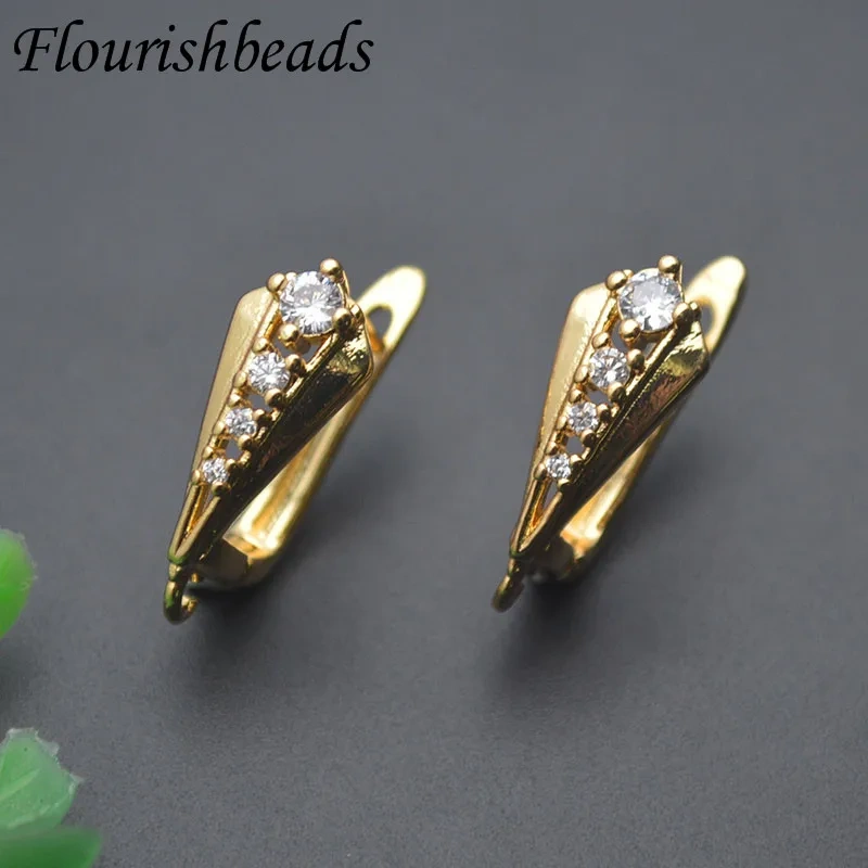 New Arrived 18k Gold Plated Women Handmade DIY Earring Accessories Copper Earring Hooks Clasp Supplies 30pcs/lot
