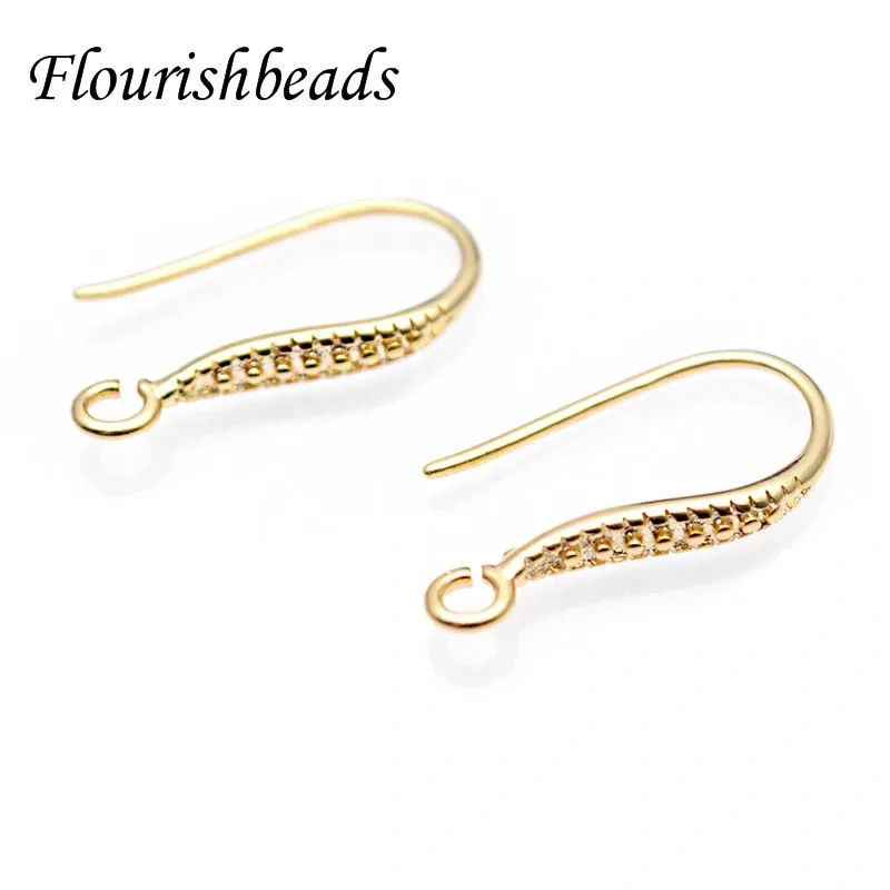50pcs Anti-fading Real Gold Plating  Color Remain Earring Hooks Jewelry Findings DIY Jewelry Making Accessories