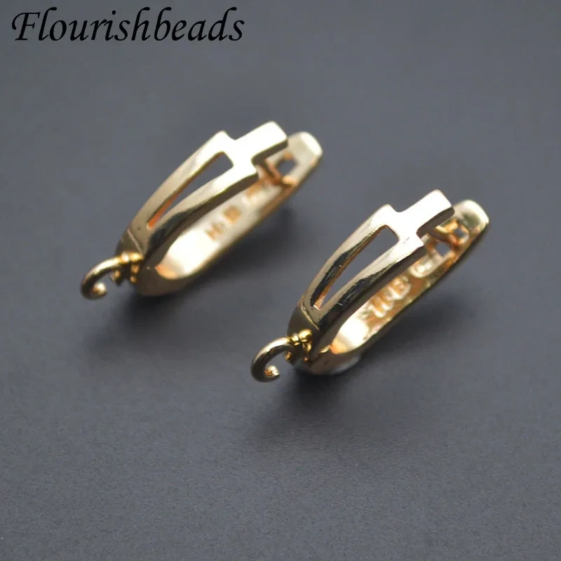 30pcs/lot Copper Brass Gold Plated Metal Earring Hooks Accessories for DIY Women Handmade Tassle Crystal Earrings
