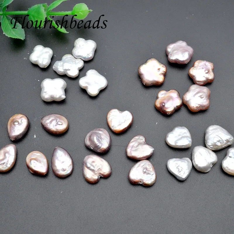 10pcs Natural Freshwater Pearls Plum Star Heart Shape White Purple Color Loose Beads for Jewelry Making DIY Bracelet Necklace