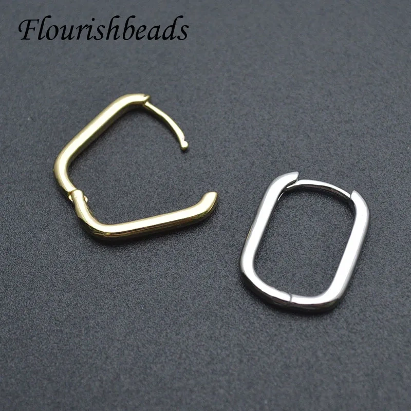 Wholesale 30pcs/lot Nickel Free Gold Silver Color U Shape Earrings Hoop for Women Fashion Jewelry 17x20mm