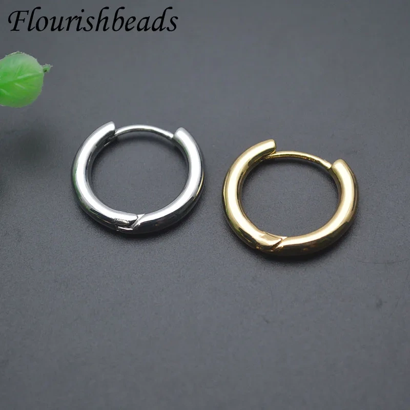 30pcs/lot 18k Gold Plated Nickel Free Round Smooth Earrings Hoops Circle for Women Men Party Jrwelry