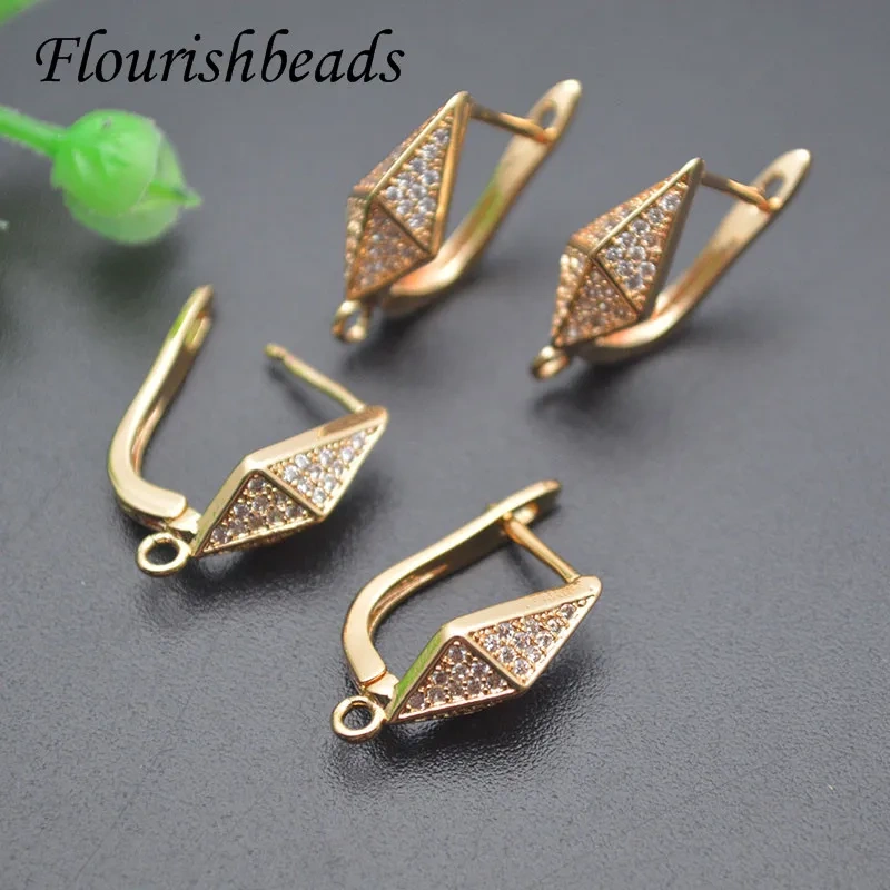 New Design Gold Plated Geometry Earring Hooks DIY Handmade High Quality Jewelry Accessories 20pcs/lot