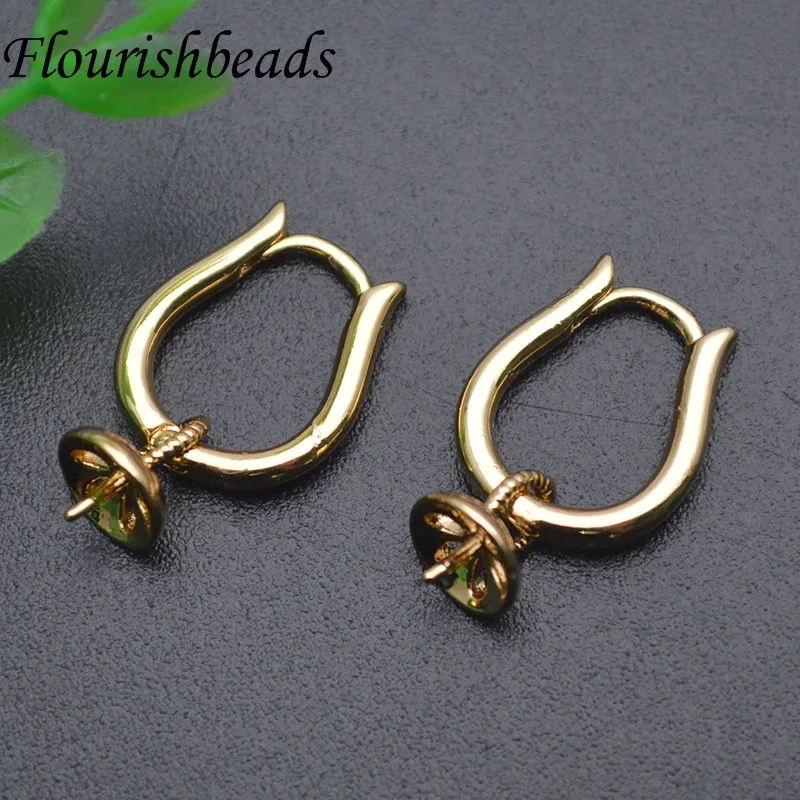 Gold Color Nickel Free Jewelry Findings Accessories Pin Earring Hooks Fit Half Hole Beads DIY Earrings