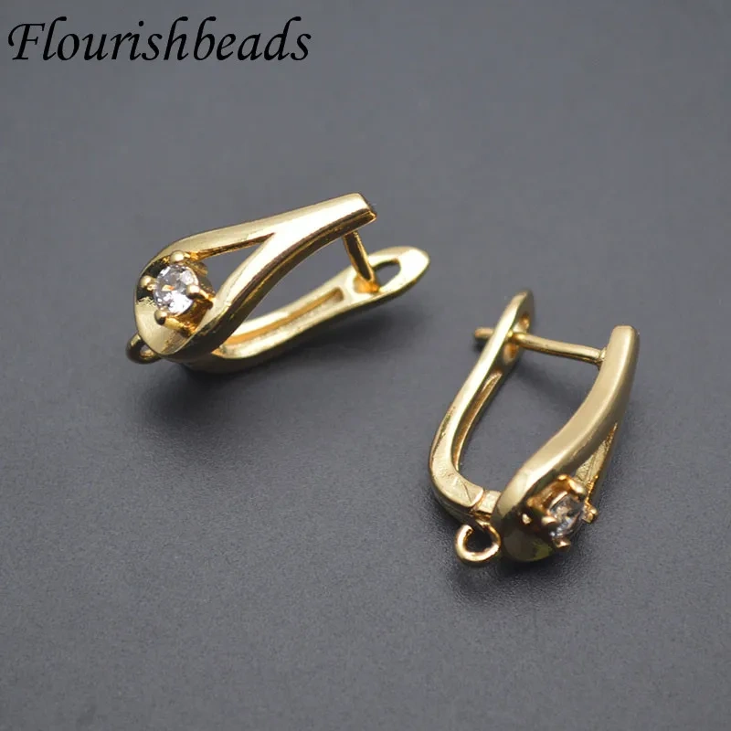 30pcs/Lot Gold Plated Nickel Free Earring Hooks Fastener Ear Wire for DIY Earrings Jewelry Making Accessories