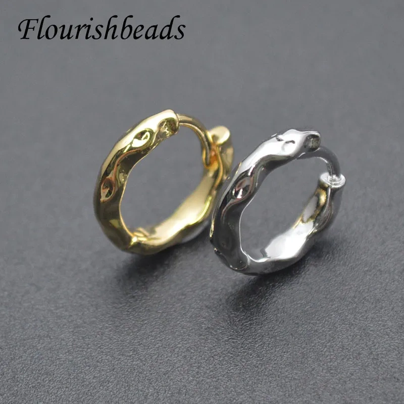 30pcs/lot Unique Nickel Free Style Bump Shape Gold Color Round Earrings Hoops for Fashion Jewelry Accessories