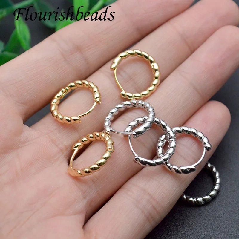 Classic Metal Brass Gold Plated Twist Shaped Hoop Earrings for Women Girls Fashion Party Jewelry 30pcs/lot