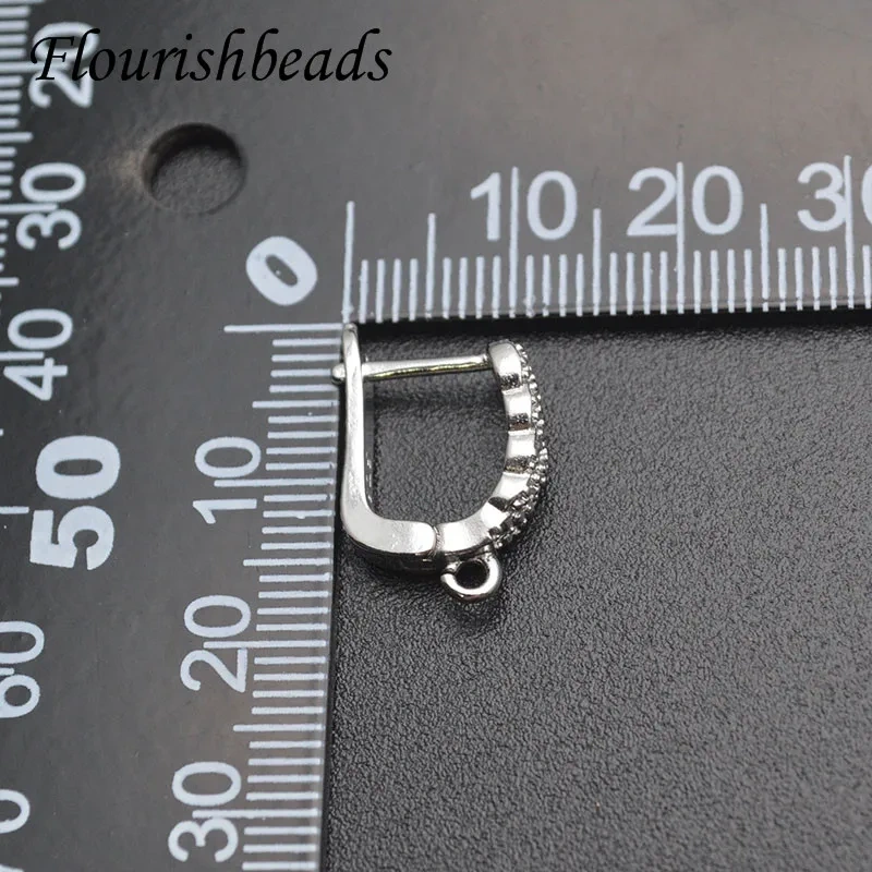 CZ Beads Paved Nickel Free Leverback Earwire Earring Hooks Women Handmade Accessories for Jewelry Making Supplier 30pcs/lot