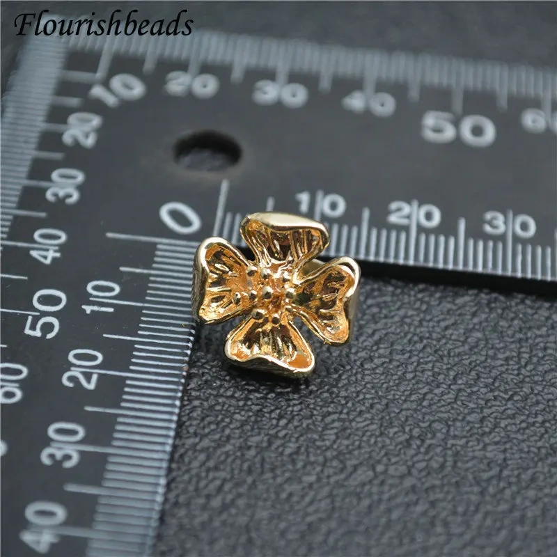 Good Quality Flower Shape Gold Color Anti-fade Metal Ear Stud Brass Chic Jewelry Findings Dangle Earrings DIY Stuff