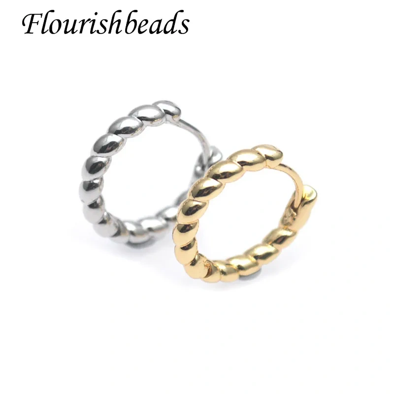 Classic Metal Brass Gold Plated Twist Shaped Hoop Earrings for Women Girls Fashion Party Jewelry 30pcs/lot