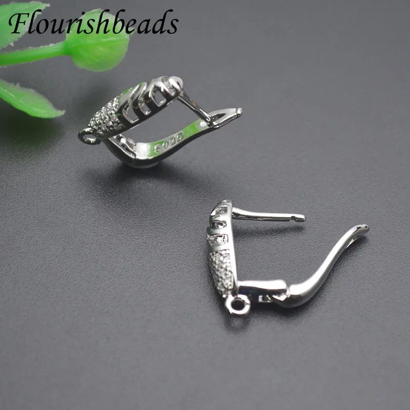 Copper Gold Plated Paved CZ Beads 18k Earring Hooks Shvenzy Ear Wire for DIY Jewelry Earrings Accessories 30pcs/lot