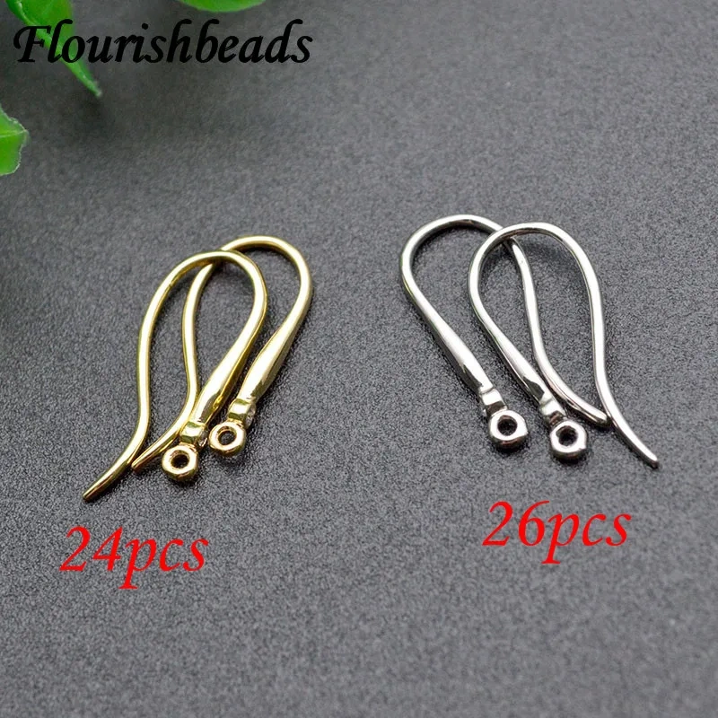 50pcs/lot High Quality Nickle Free Anti-rust Real Gold  Plated Fishwire Earring Hooks Metal Jewelry Findings Accessories