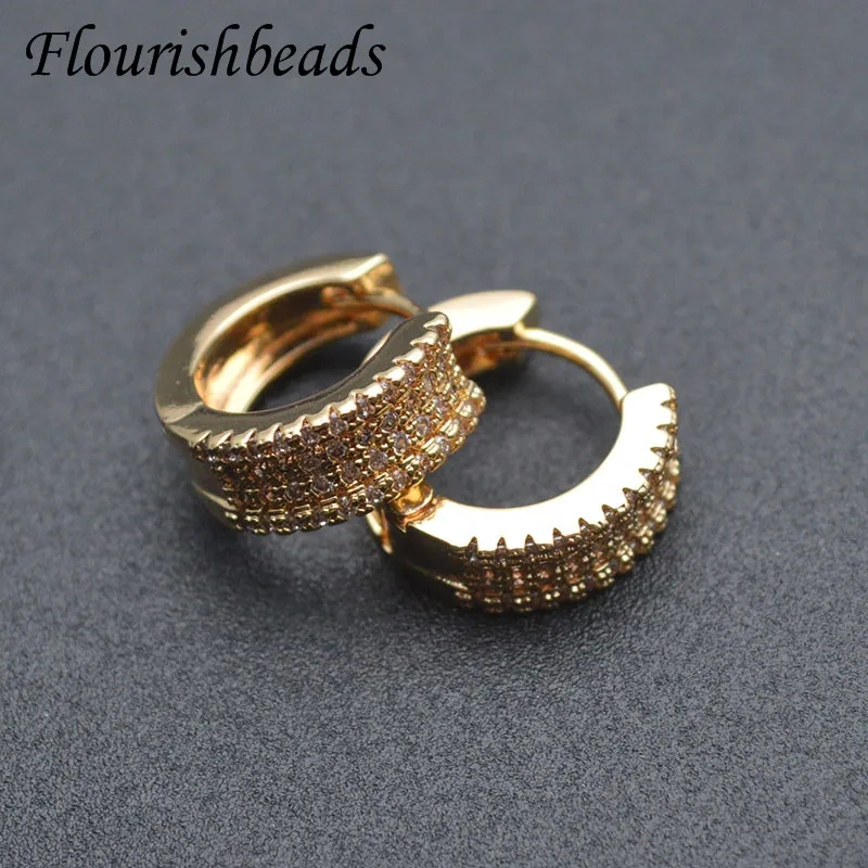 13x15mm Small Size Creative Gold Leverback Earring Hooks CZ Paved Jewelry Findings for  DIY Women Jewelry Making 20pcs/lot