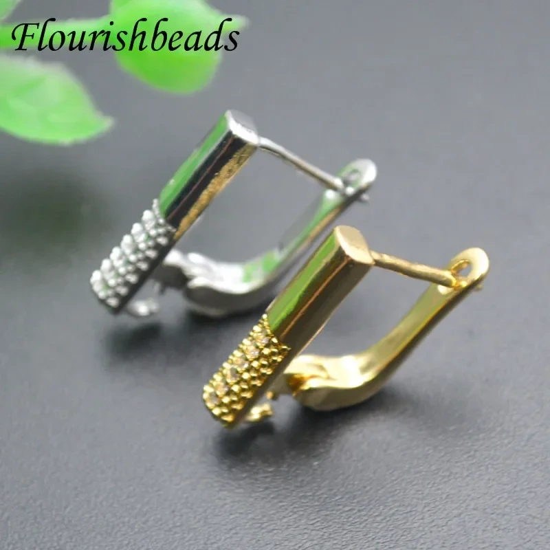 30pcs/lot 11x18mm Rhodium Gold Plating Rectangle Shape Earring Hooks DIY High Quality Color Remain Jewelry Making
