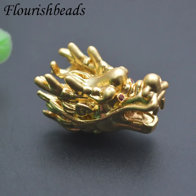 Wholesale 30pcs/lot Metal Lucky Dragon Beads Gold Plated Charms Loose Bead Jewelry Making DIY Bracelets Necklace Accessory