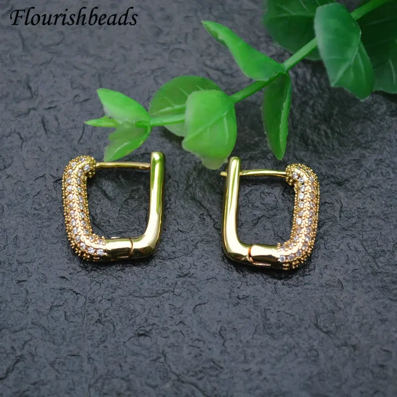 Pave Rhinestone Ear Hooks Earring Connector High Quality DIY Earrings Jewelry Craft Making Components 20pcs