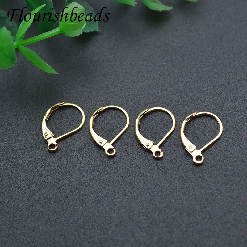 Wholesale 100pcs/lot Metal Brass Gold Plated  Earwire French Lever Earring Hooks Clasp for Women  DIY Jewelry Making Supplier