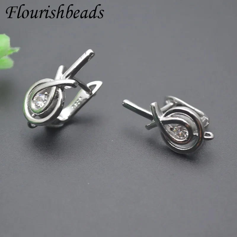 Jewelry Findings Real Gold Plated Earring Hooks Clasp for Women Handmade DIY Earrings Making Accessories 30pcs/lot
