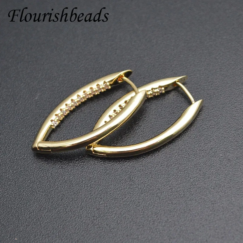 2 Size Irregular Geometric Earrings Long Oval Metal Brass Gold Color Earring Hoops 2022 New Jewlery Findings 20pcs/lot