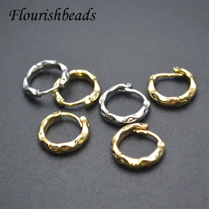 30pcs/lot Unique Nickel Free Style Bump Shape Gold Color Round Earrings Hoops for Fashion Jewelry Accessories