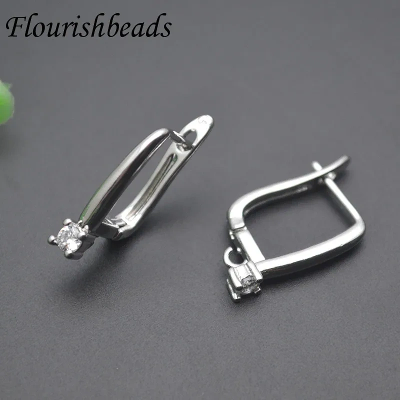 Jewelry Findings Rhodium Color  Basic Ear Wire Fastener Earring Hooks Accessories for Women DIY Earrings Making 30pcs/lot