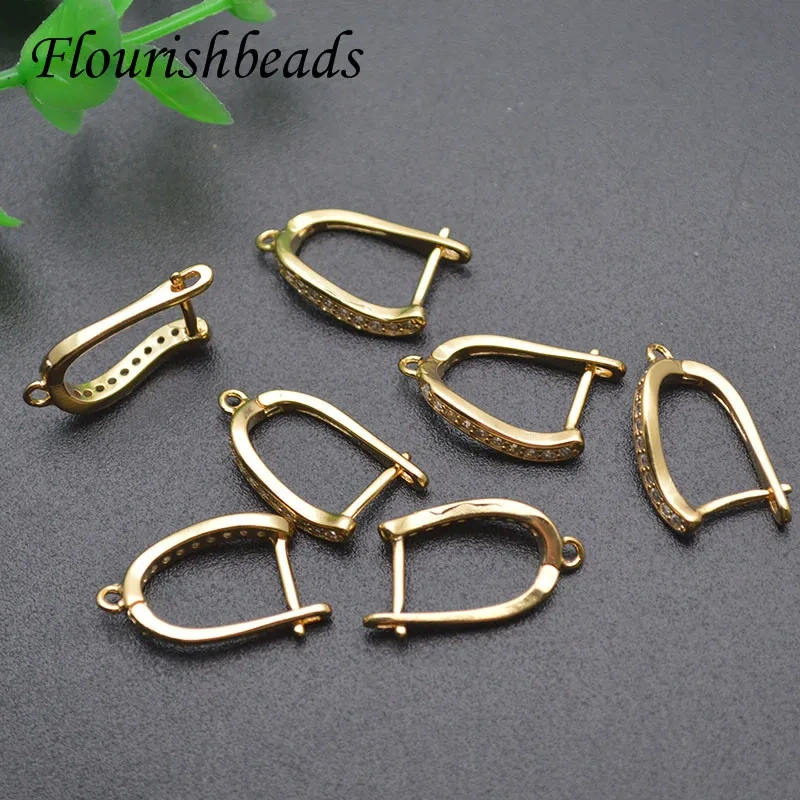 New Design Gold Color Anti Fading Earring Hooks  Leverback Earwire for Women's Handmade Jewelry Making Accessories 30pcs/lot
