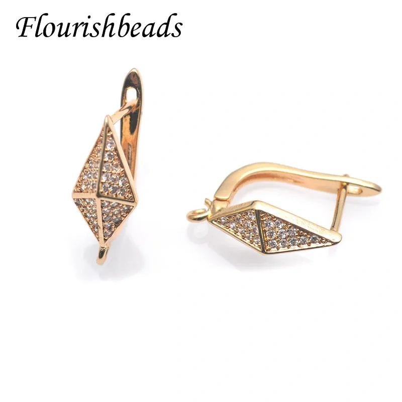 New Design Gold Plated Geometry Earring Hooks DIY Handmade High Quality Jewelry Accessories 20pcs/lot