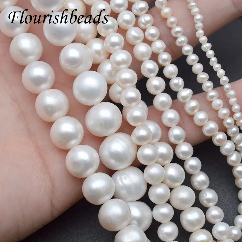 Wholesale 2.5-11mm Natural Freshwater Pearl  Round Loose Beads for Jewelry Making DIY Necklace Bracelet 2 Strands/lot