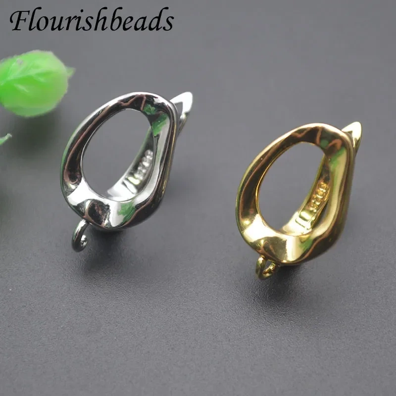 18k Real Gold Plated Smooth Waterwave Earring Hooks Clasp for DIYnickel Free Jewelry Making Accessories