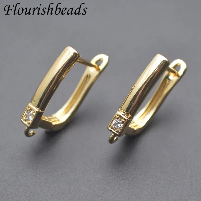 Nickel Free Real Gold Plated 18k Earring Hooks Earwire Women DIY Earrings Jewelry Making Accessories 30pcs/lot