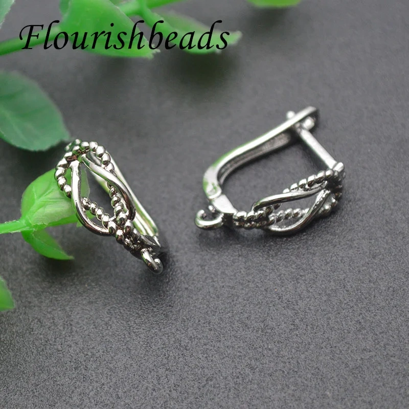 New Design Rhodium Color Hollow Out Earring Hooks jewelry findings parts 30pcs/lot