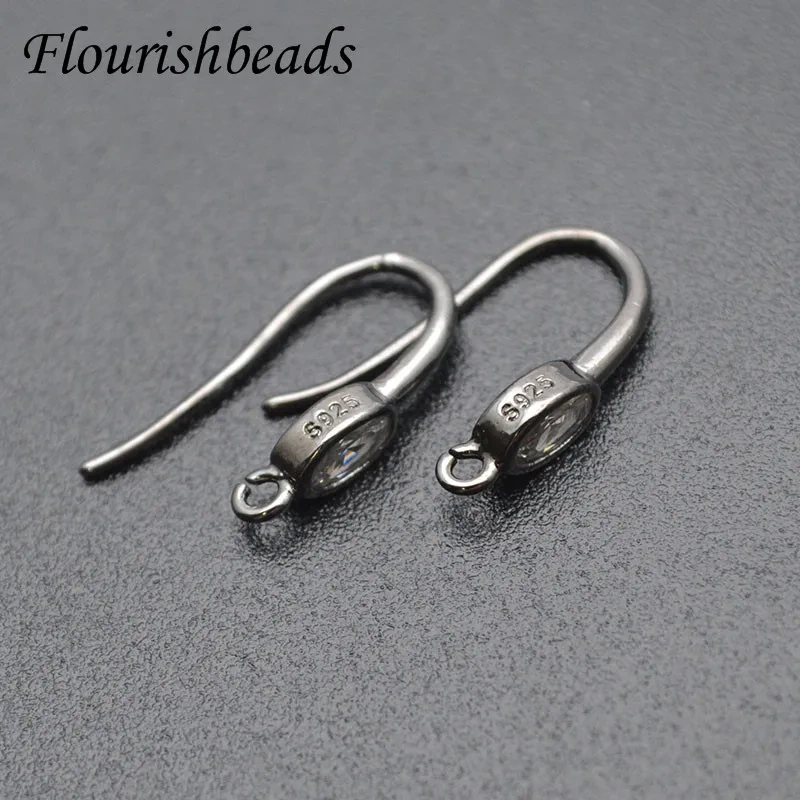 Multiple Colour Nickle Free Cubic Zircon CZ Beads Paved Earring Hooks DIY for High Quality Jewelry Making Supplier 30pcs/lot