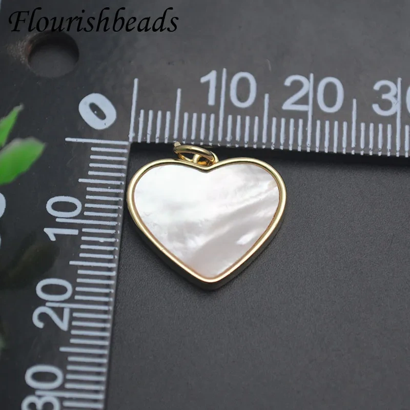 Natural Mother of Pearl White Color Shell Heart Shape Pendant Charms for Jewelry Making DIY Bracelet Necklace