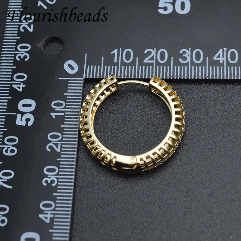 28x30mm Fashion Jewelry Neckel Free Gold Color Circle Round Hoop Earrings for Women Girls Trendy Metal Accessories