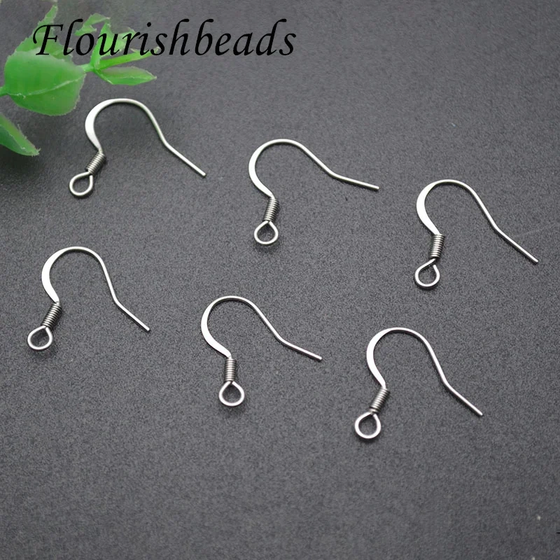Wholesale Price 500pcs/lot 20mm Stainless Steel Anti Fading Earring Hooks French Ear Wire with Coil for Jewelry Making