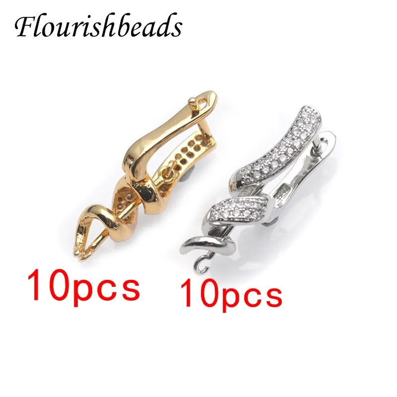 Unique Shape High Quality Nickel Free Gold Color Earring Hooks Clasp DIY CZ Accessories for Jewelry Making 20pcs/lot