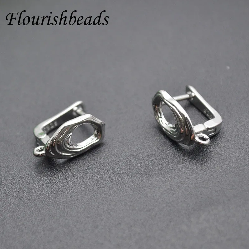 Oval Hollow Gold Rhodium Plated Nickle Free Anti Rust Earring Hooks Handmade DIY for Jewelry Making Supplier 30pcs