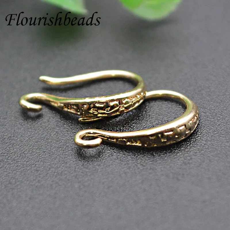 Wholesale 100pcs Gold Color Plating Metal Dangle Earrings Hooks  Anti-rust DIY Woman Jewelry Making Components