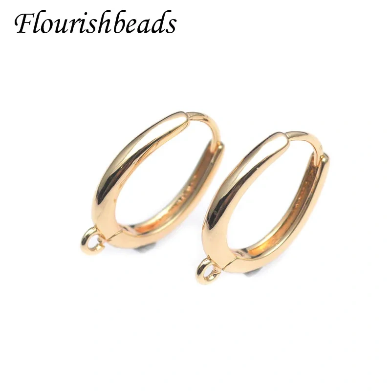 15x18mm Gold Color Anti Fading Oval Shape Plain Earring Hooks for Nickel Free Jewelry Making 30pcs/Lot