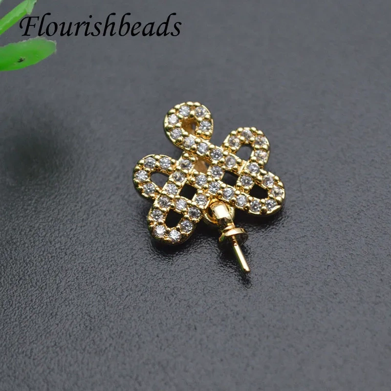 High Quality Jewelry Set CZ Beads Paved Earring Hooks Rings Pendant Accessories Jewelry Accessories Fit Half Hole Beads Making