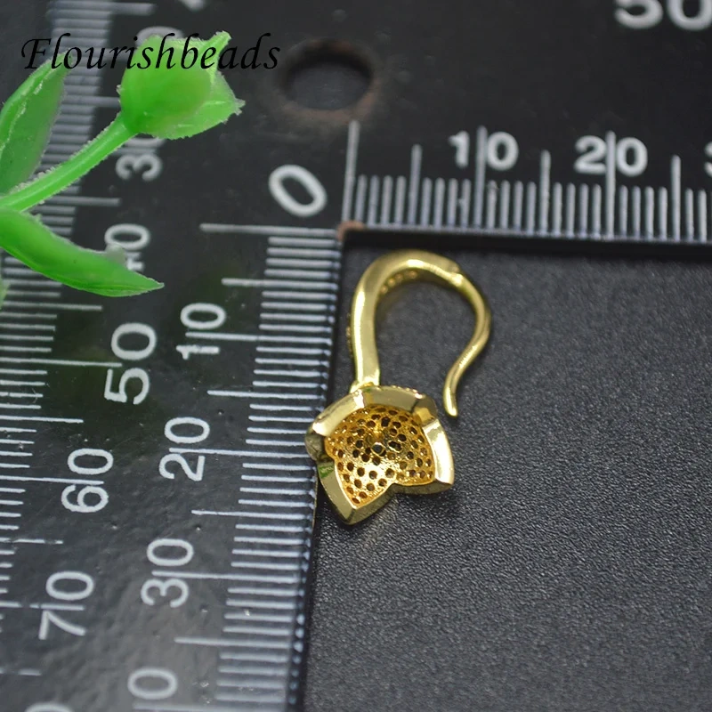 Gold Color CZ Beads Paved Anti Fading Earrings Flower Shape Layer Earrings Ear Wire  for Women Fashion Jewelry