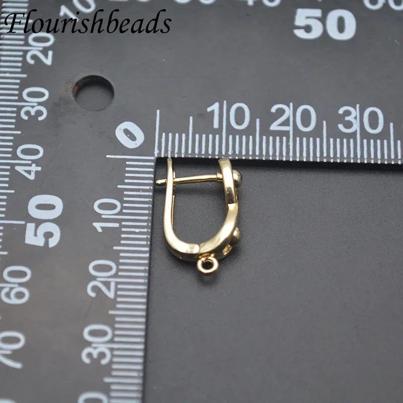 18k Gold Plated Earring Hooks Plain Ear Wire Clasp for DIY Handmade Dangle Earrings Jewelry Making Accessories 30pcs/lot