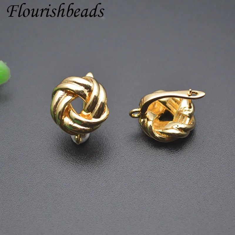13x15m Metal Copper Gold Plated Twist Earring Hooks for Handmade DIY Fashion Jewelry Making Accessories Supplies